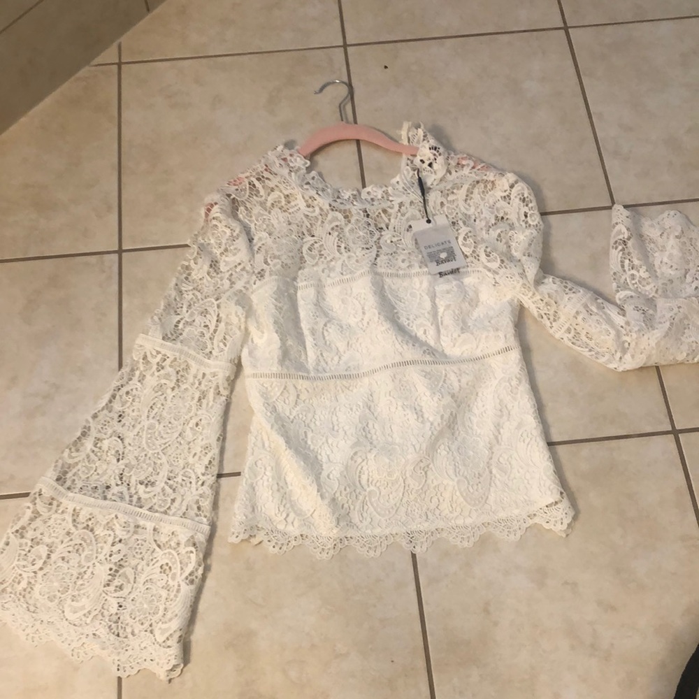 Bardot NWT crochet top small ivory